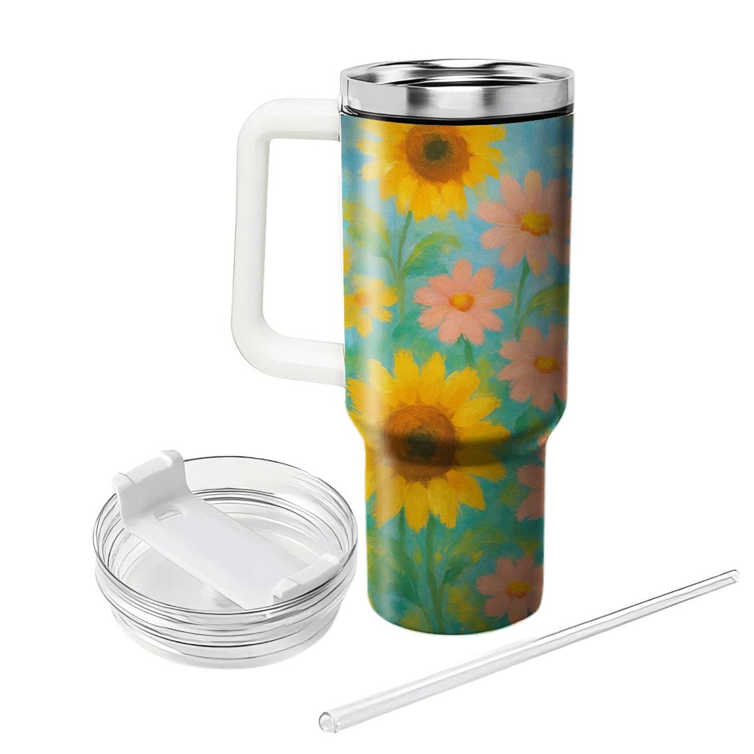 Sunlit Meadow Breeze tumblers with lids