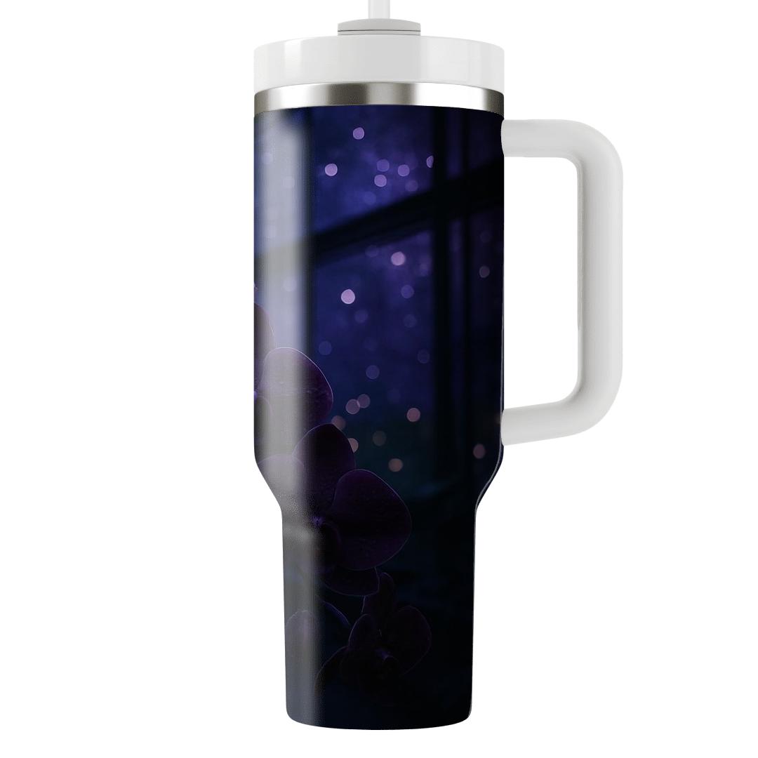 Midnight Orchid Mirage tumblers with lids
