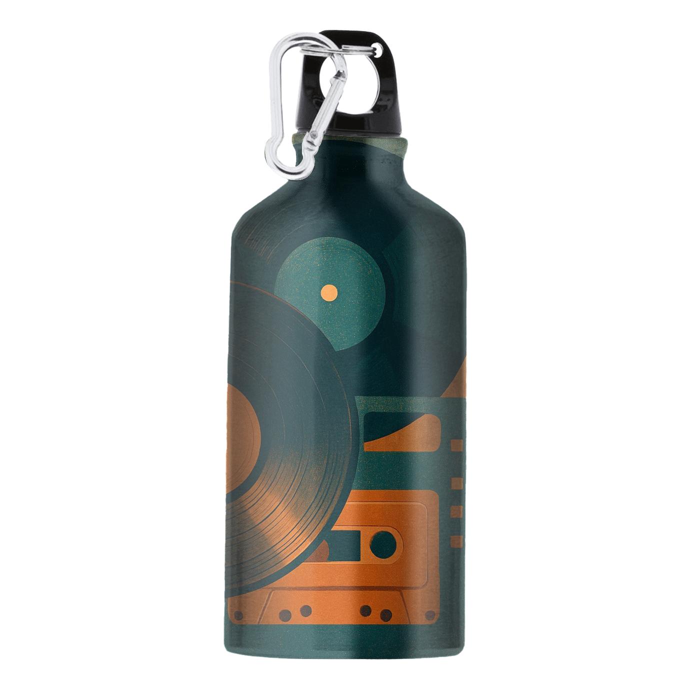 Analog Sunset Vinyl Collage portable sports bottles