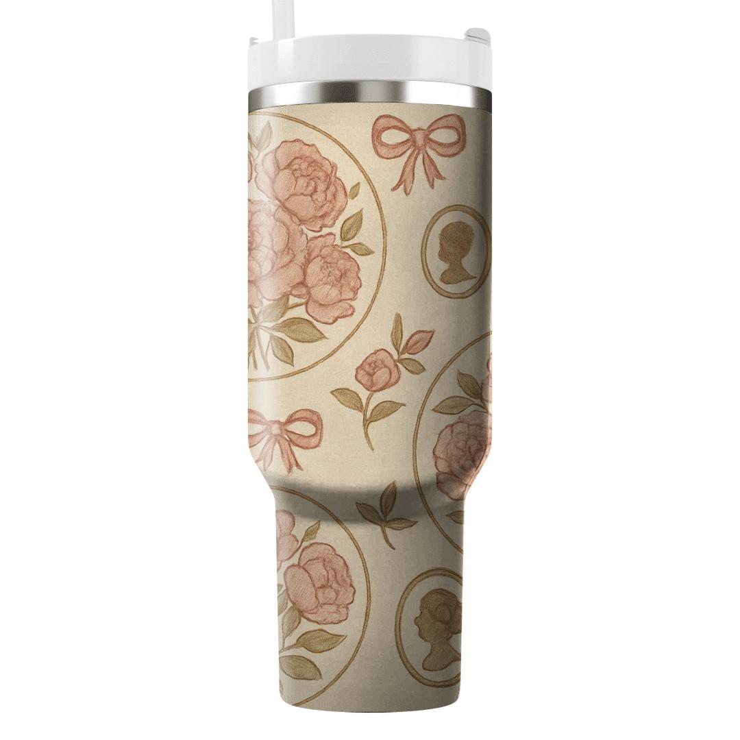 Vintage Peony Carousel tumblers with lids