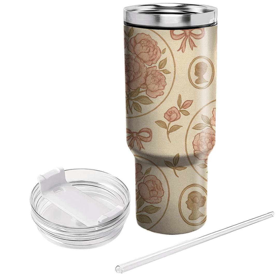 Vintage Peony Carousel tumblers with lids