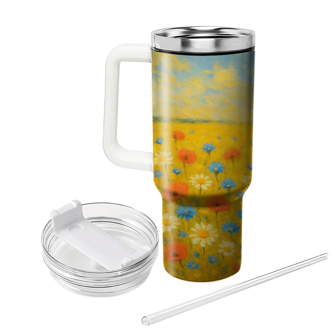 Sunlit Wildflower Meadow decorative tumblers