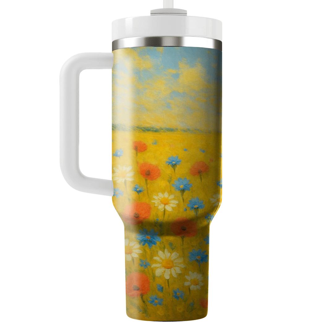 Sunlit Wildflower Meadow decorative tumblers