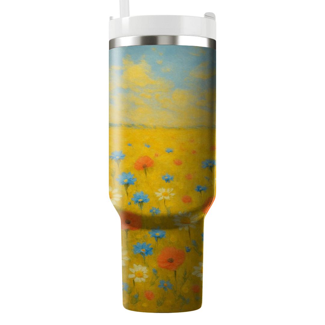 Sunlit Wildflower Meadow decorative tumblers