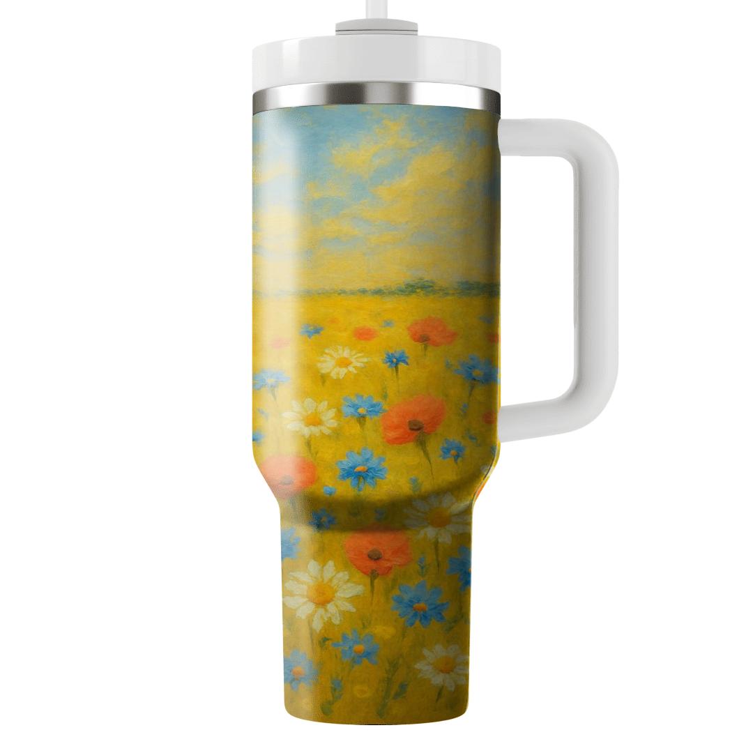 Sunlit Wildflower Meadow decorative tumblers
