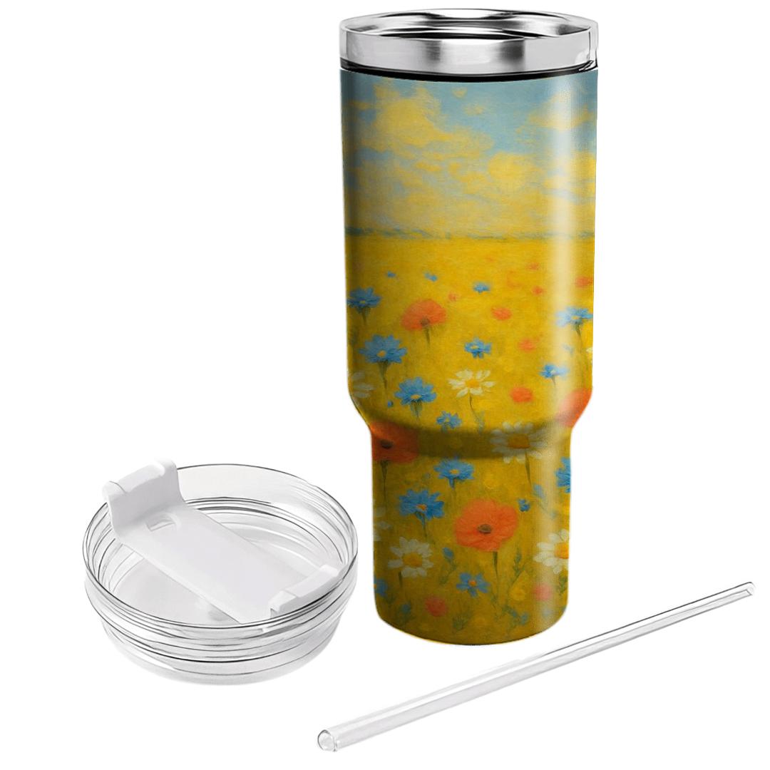 Sunlit Wildflower Meadow decorative tumblers