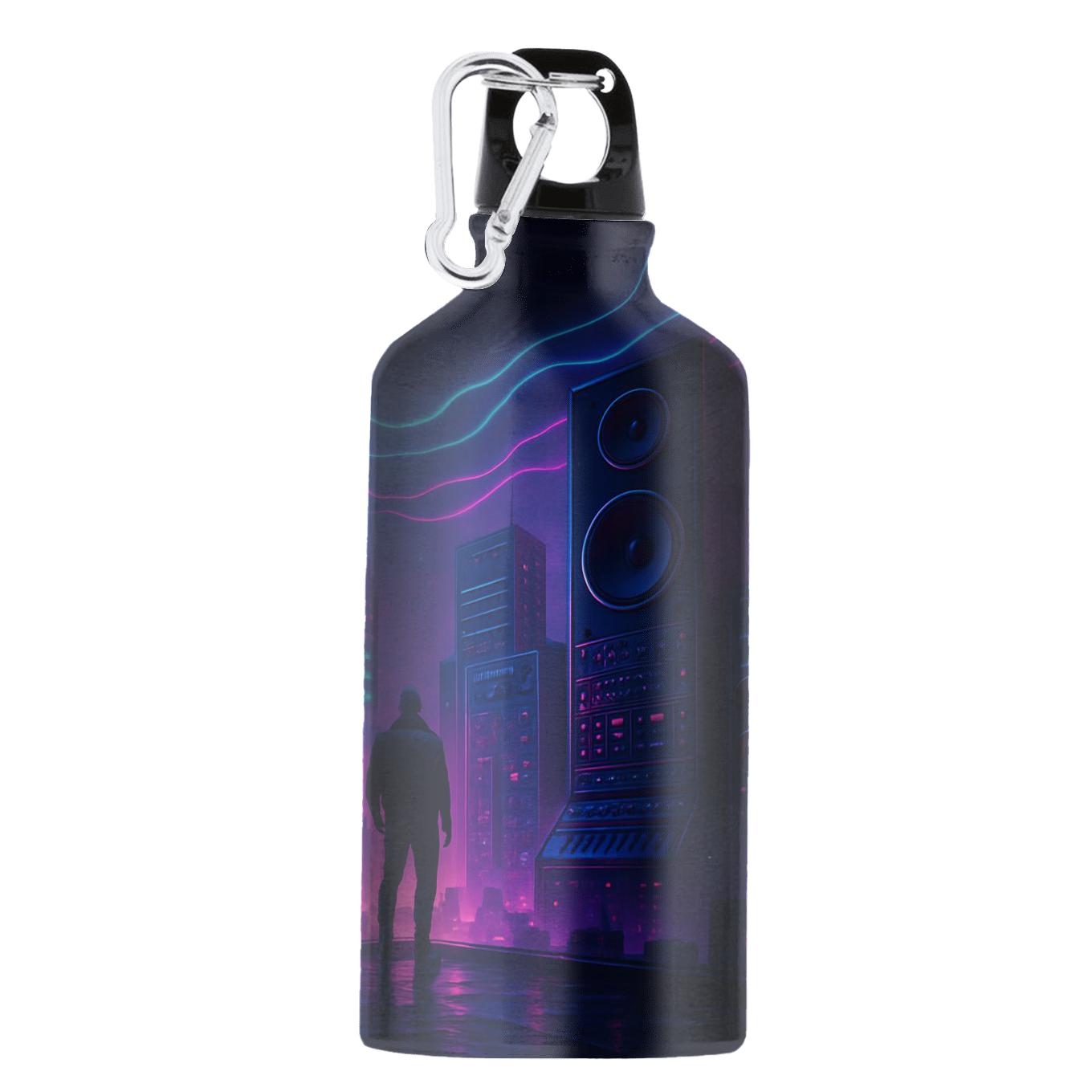 Neon Synth Skyline sports bottles for gifts