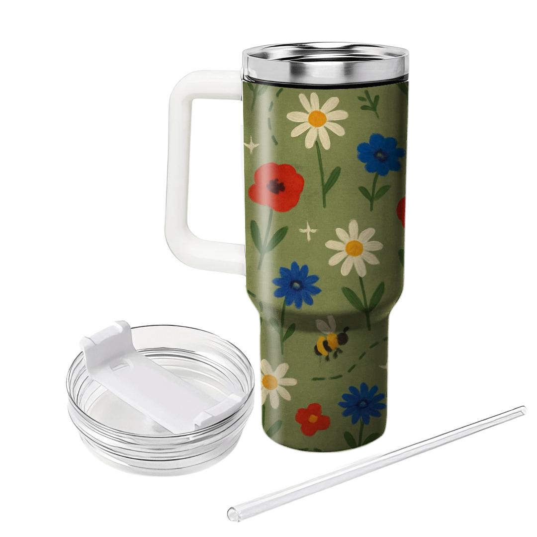 Wildflower Caravan tumblers with lids