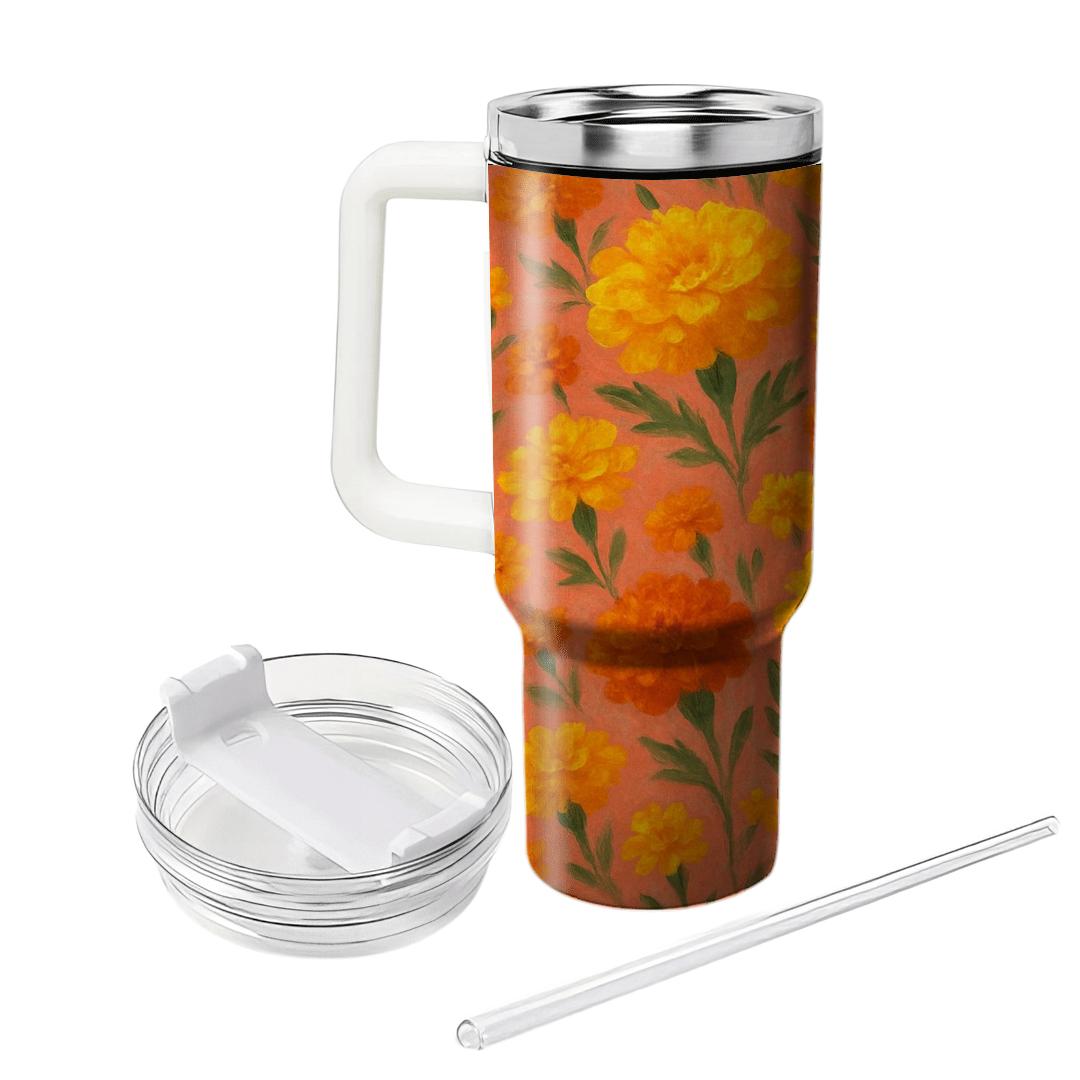 Sunset Marigold Whispers unique tumblers