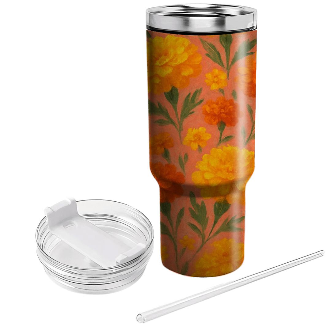 Sunset Marigold Whispers unique tumblers