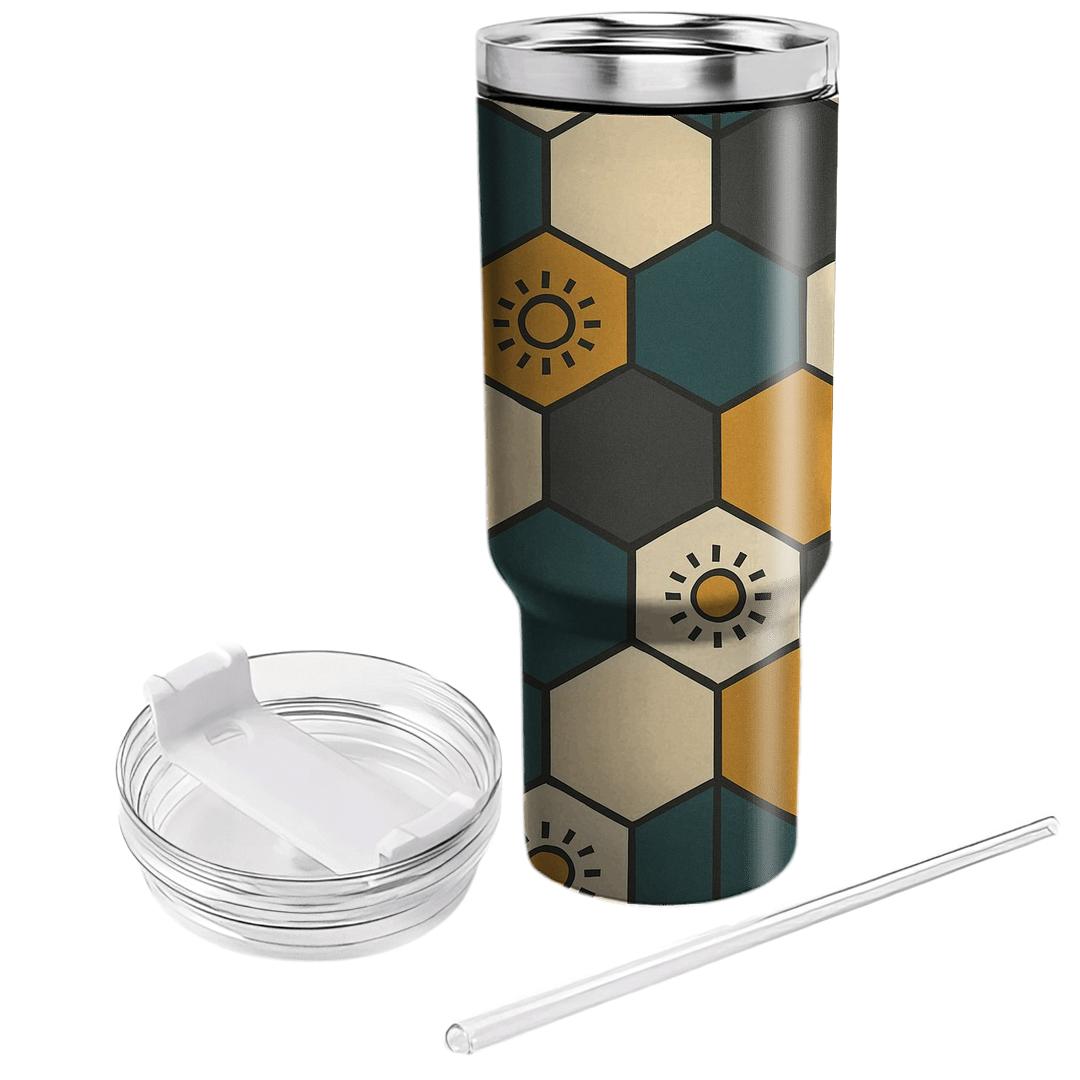 Solar Tile Mosaic unique tumblers
