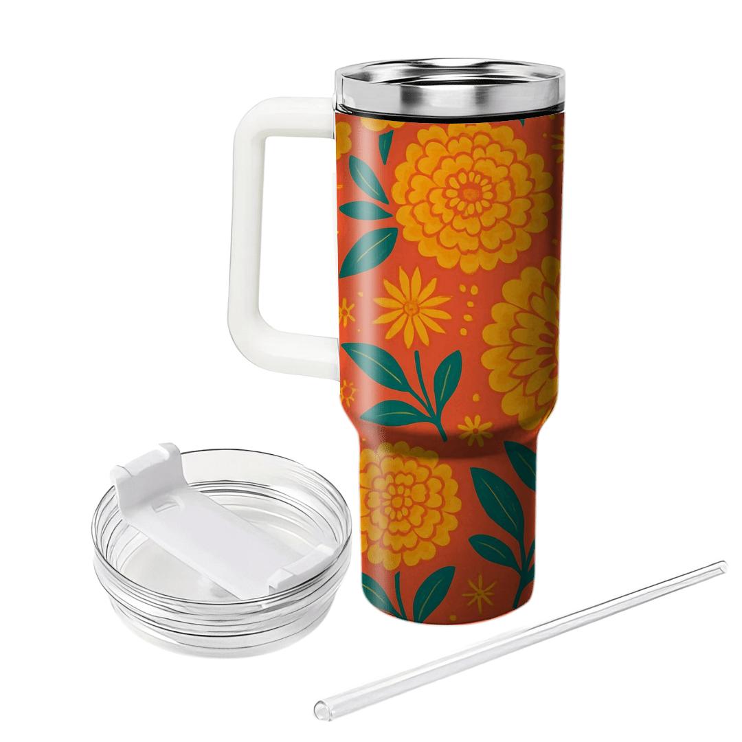Solar Marigold Fiesta custom tumblers
