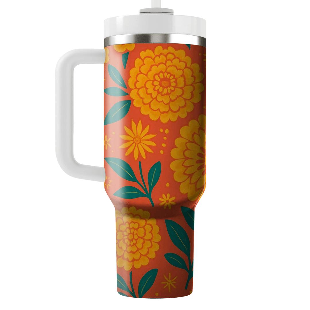 Solar Marigold Fiesta custom tumblers
