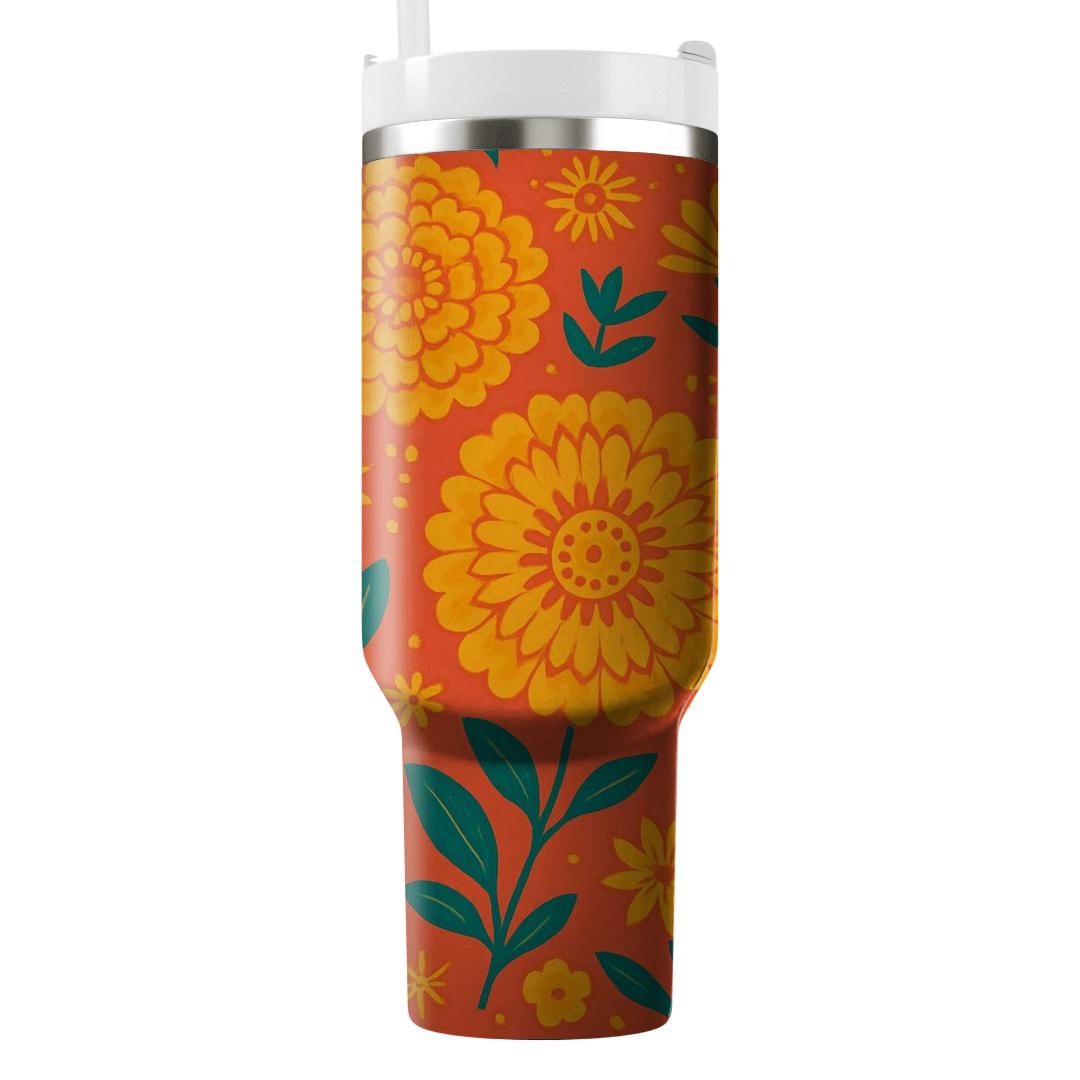 Solar Marigold Fiesta custom tumblers