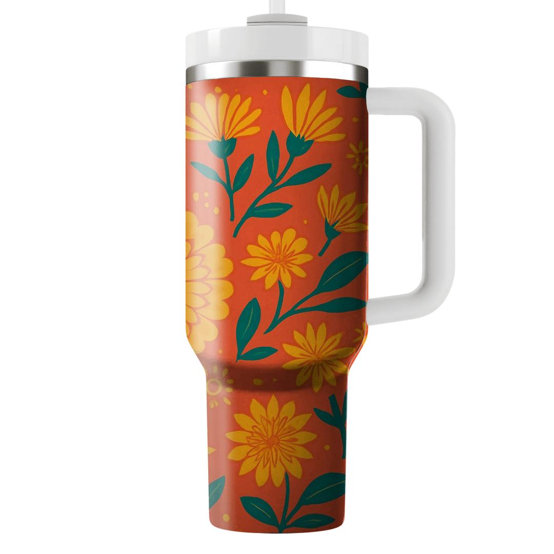 Solar Marigold Fiesta custom tumblers