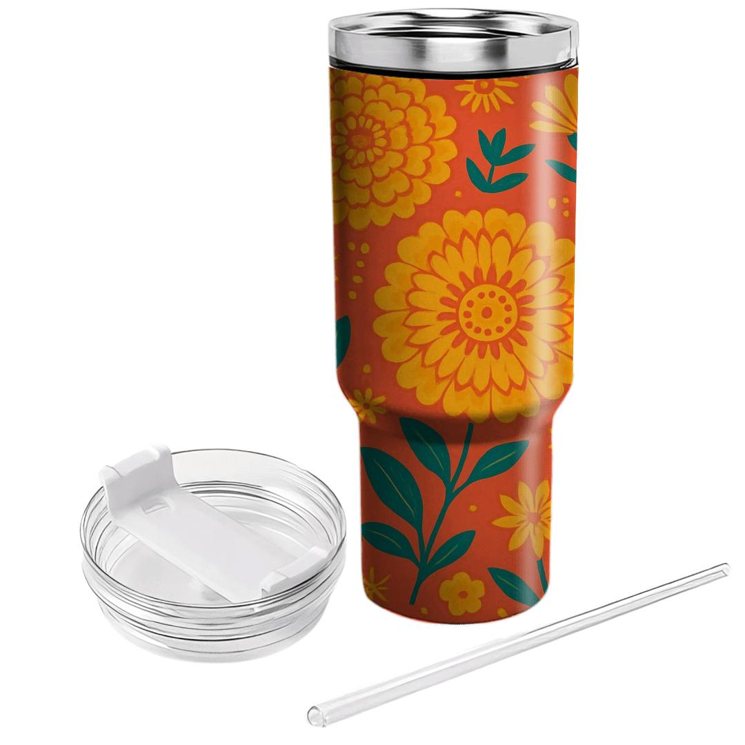 Solar Marigold Fiesta custom tumblers