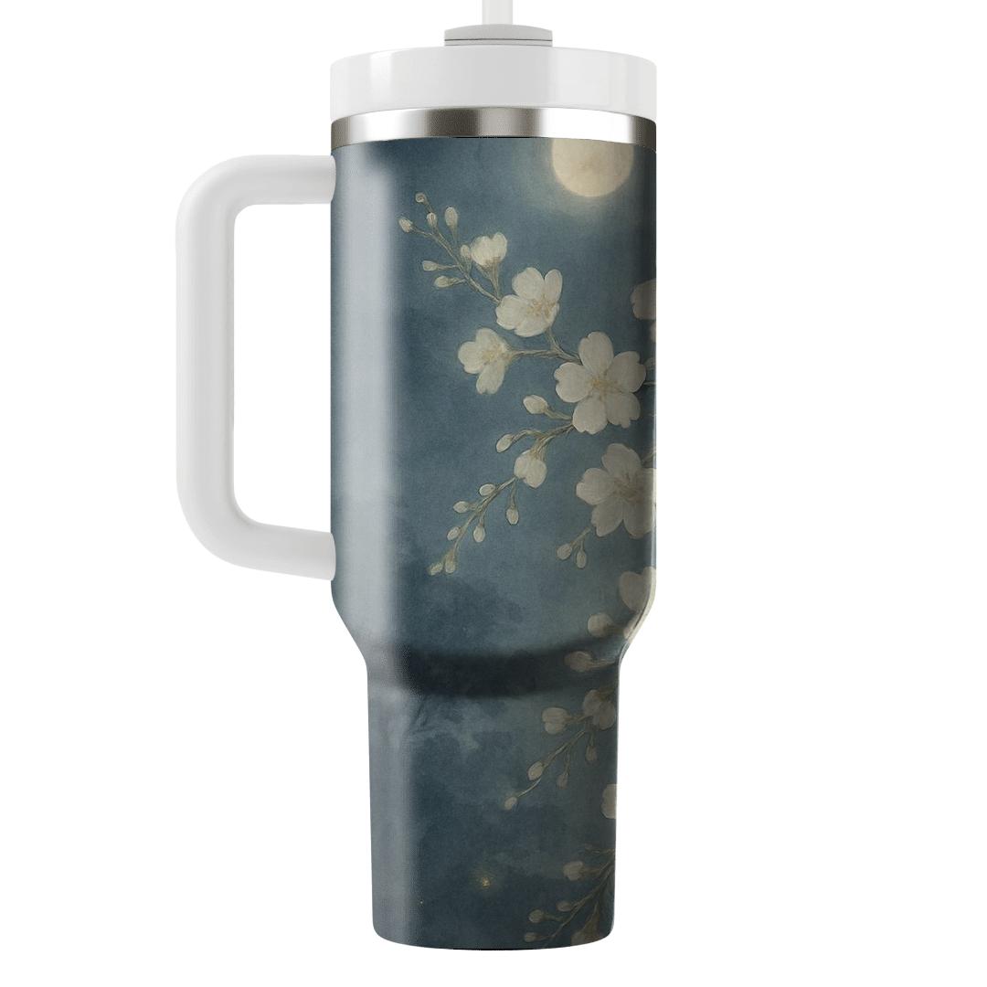 Moonlit Cherry Cascade tumblers with lids