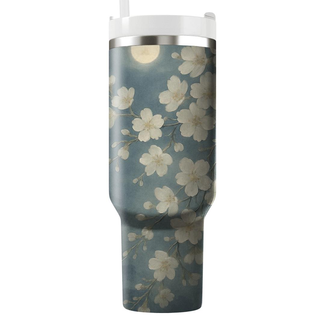 Moonlit Cherry Cascade tumblers with lids