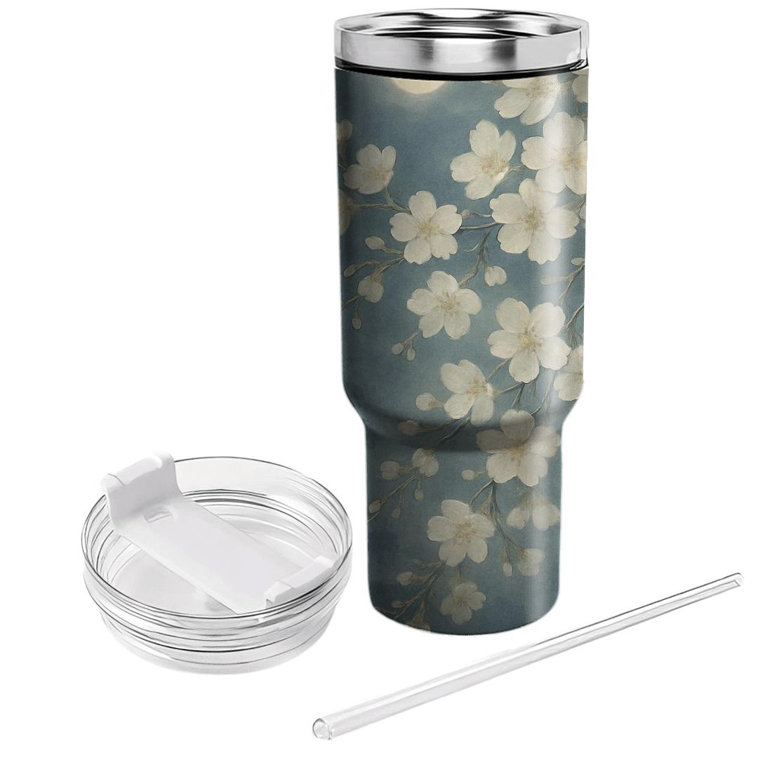 Moonlit Cherry Cascade tumblers with lids