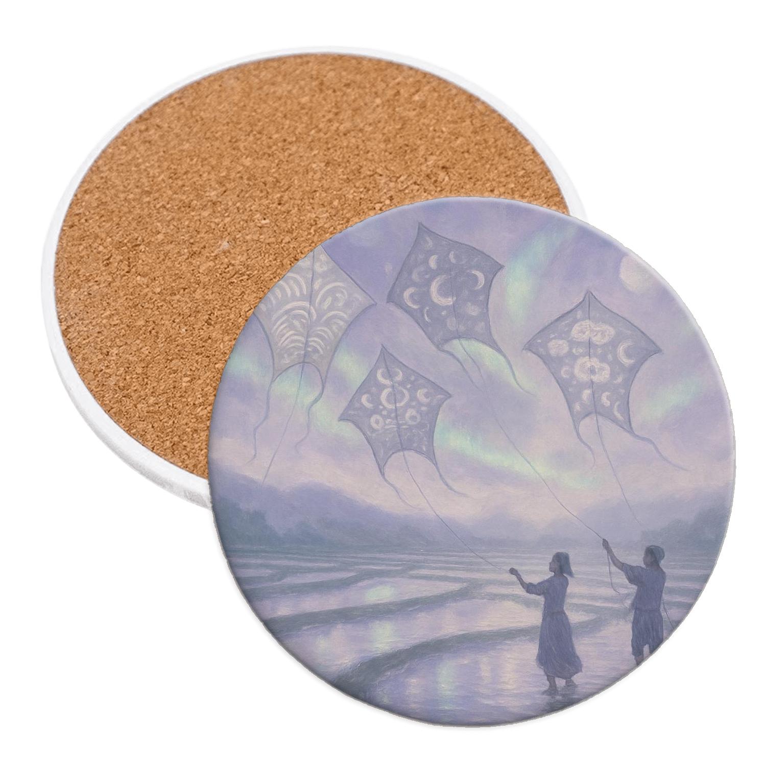 Aurora Kite Reunion Lunar Monsoon Fusion wooden table coasters