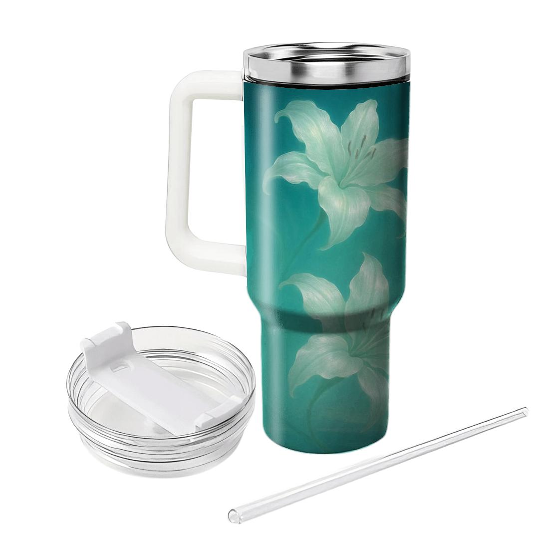 Aurora Lily Drift tumblers with lids