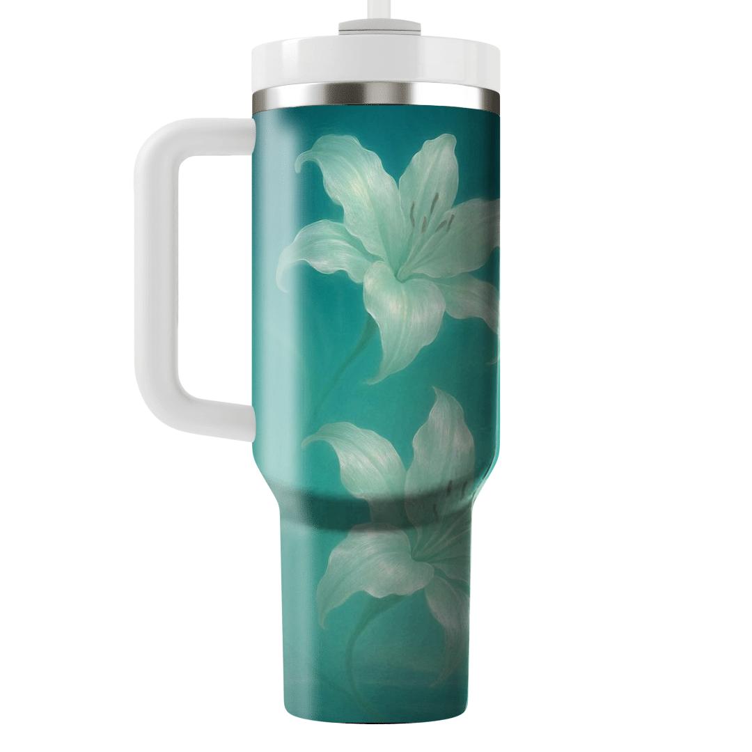 Aurora Lily Drift tumblers with lids