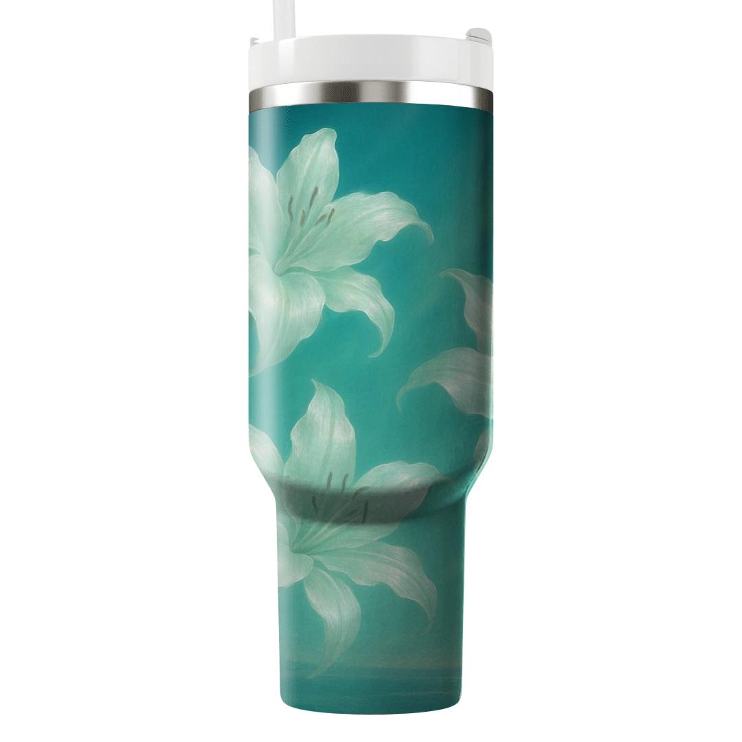 Aurora Lily Drift tumblers with lids