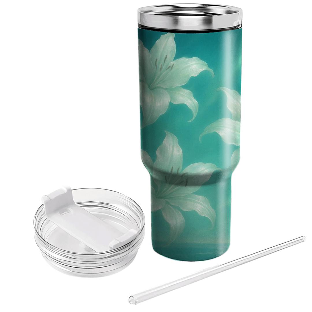 Aurora Lily Drift tumblers with lids