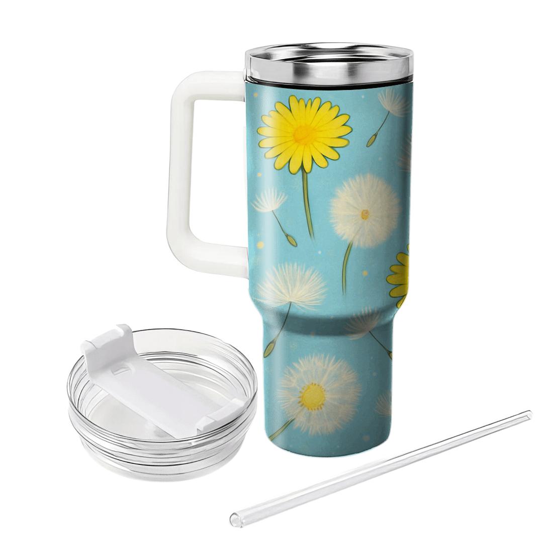 Stellar Dandelion Playground personalized tumblers