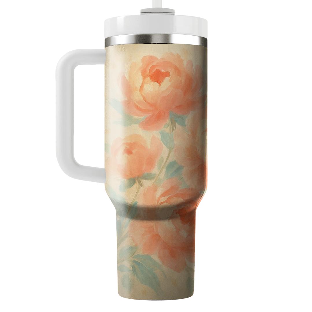 Sunrise Peony Cascade custom tumblers