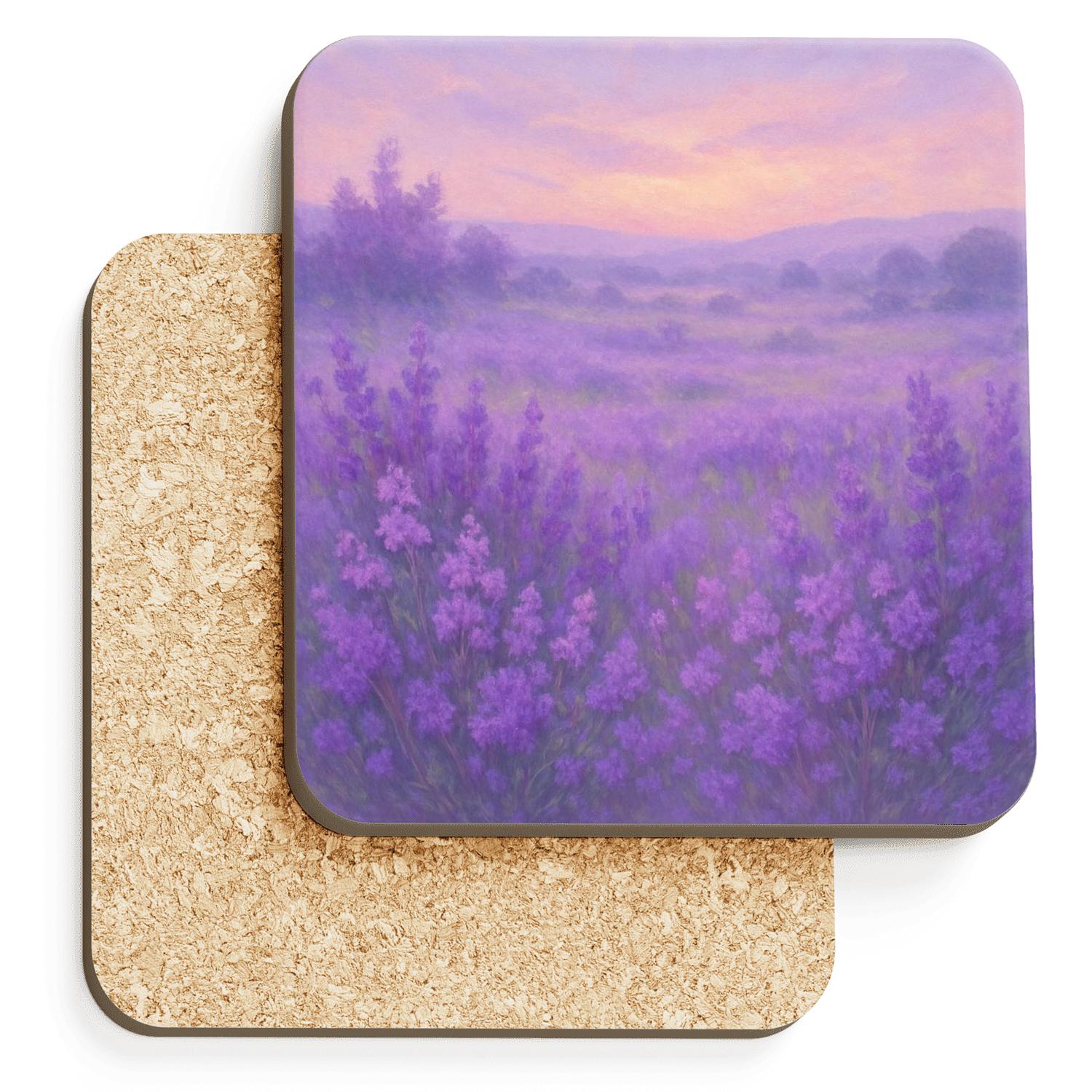 Mystical Lavender Meadow elegant tabletop coasters