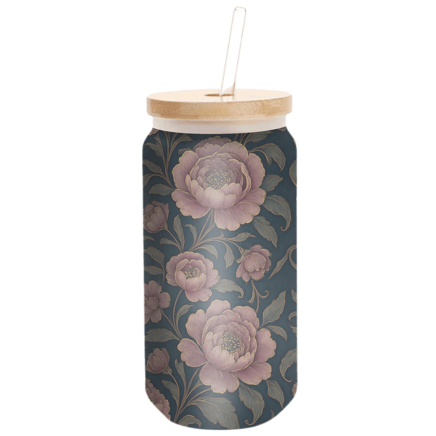 Midnight Peony Mosaic handcrafted glassware drinkware