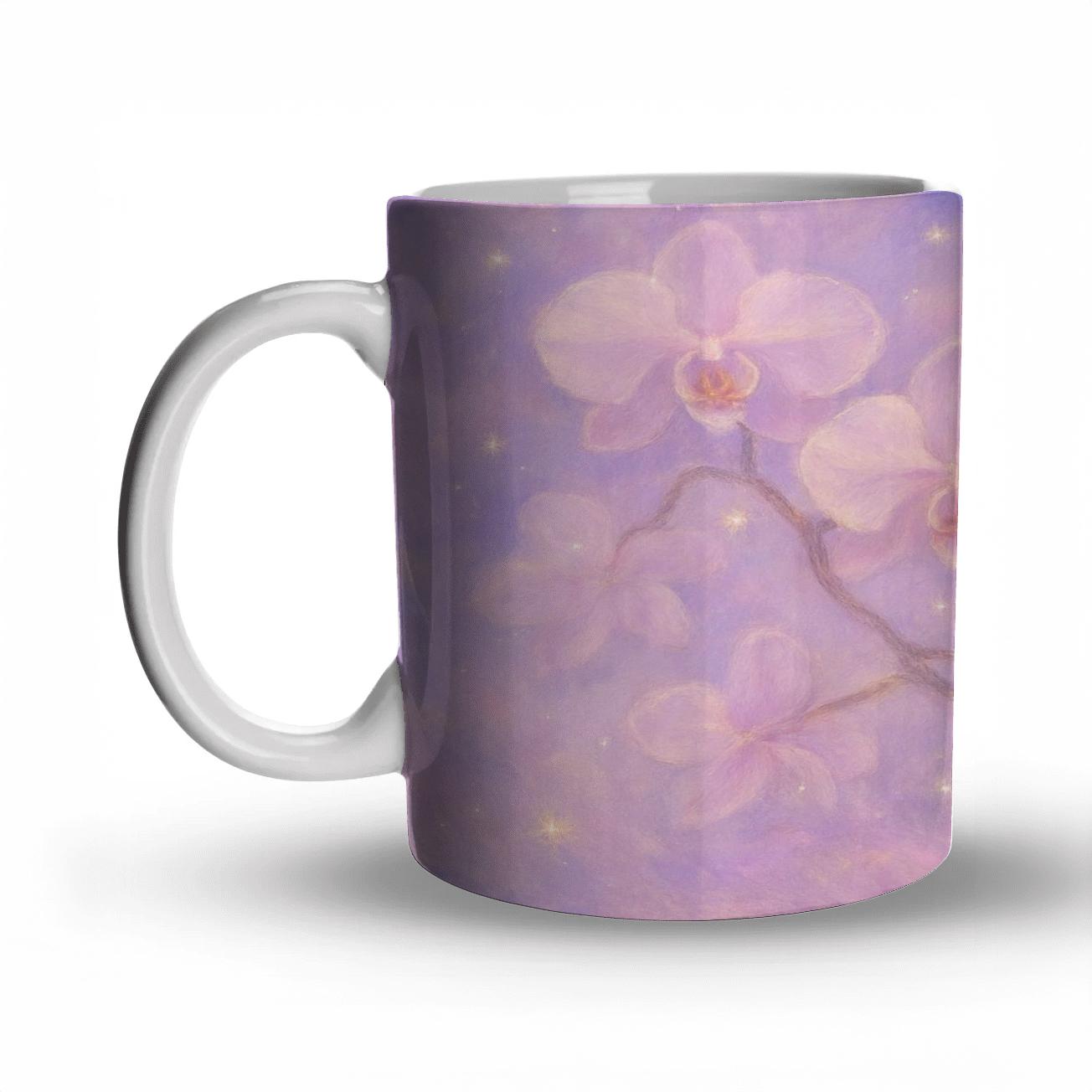 Celestial Orchid Dream ceramic coffee mugs