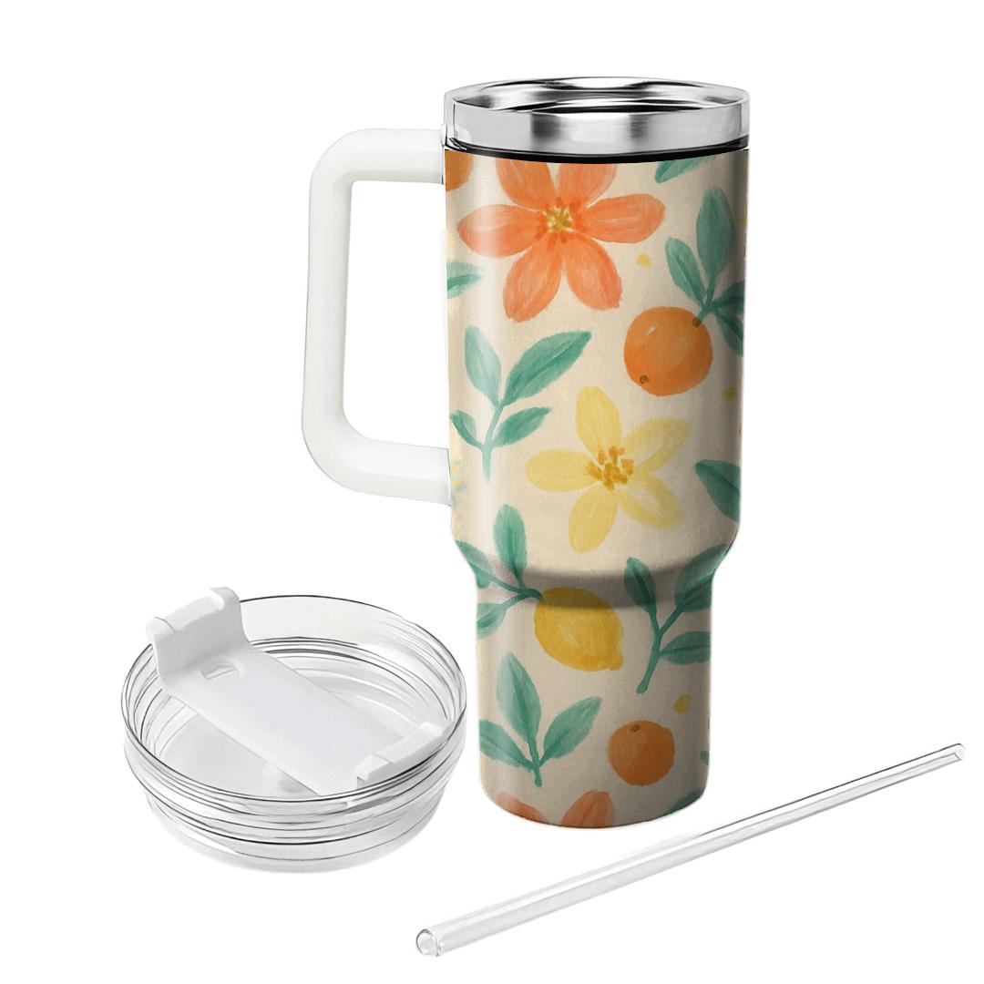 Citrus Meadow Bloom personalized tumblers