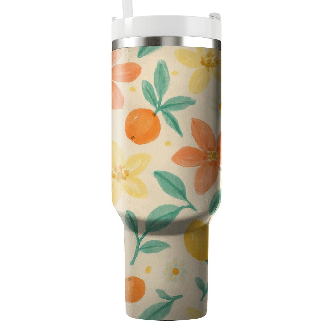 Citrus Meadow Bloom personalized tumblers