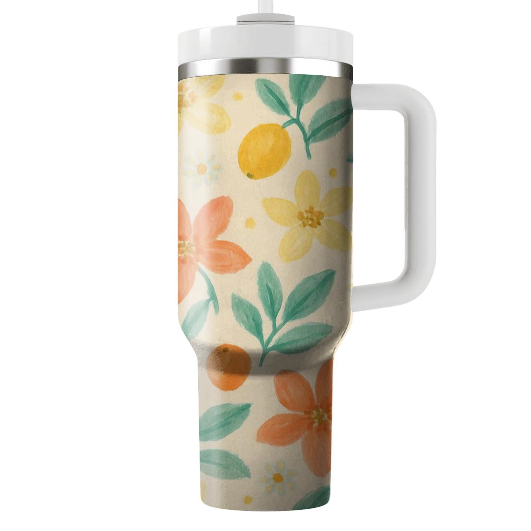 Citrus Meadow Bloom personalized tumblers