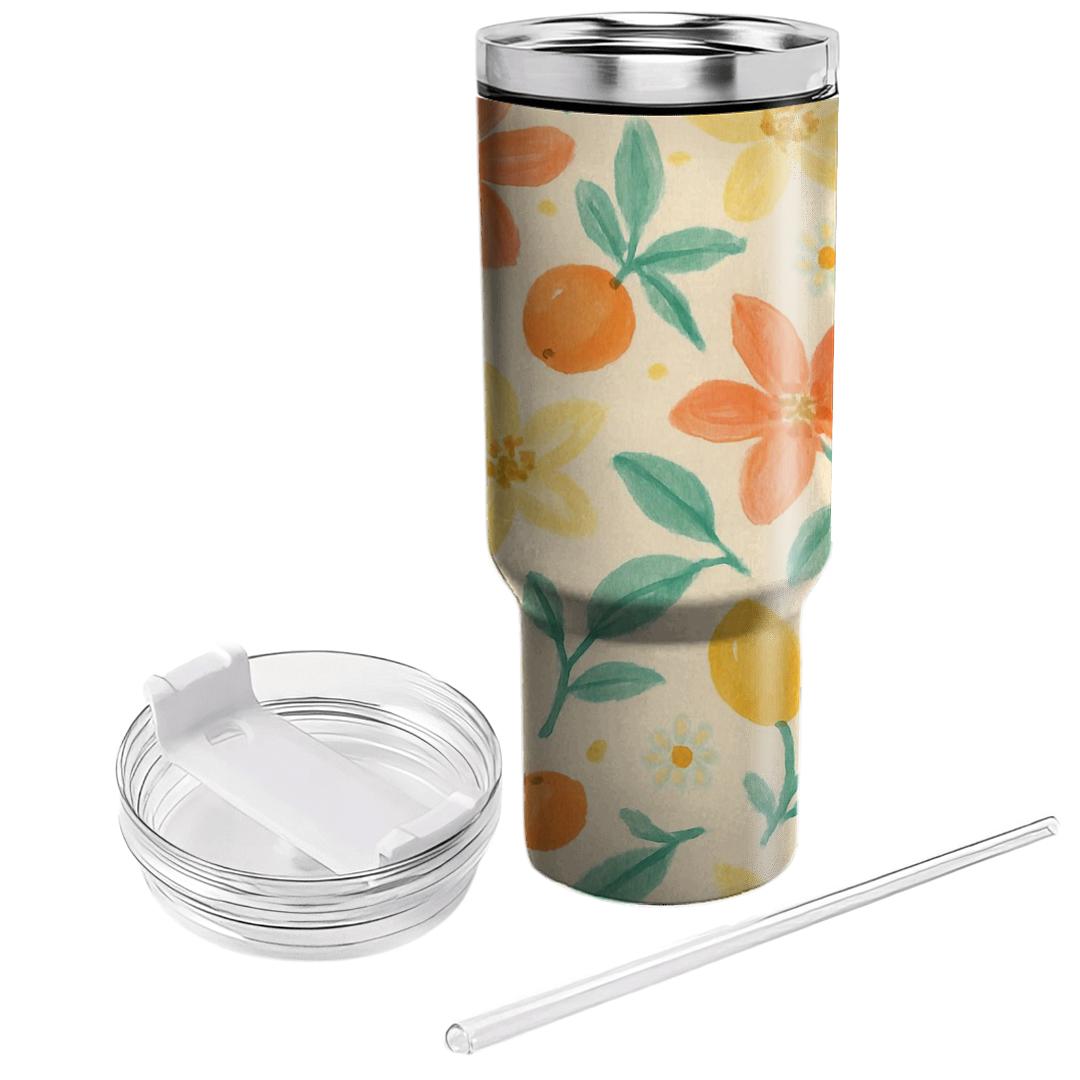 Citrus Meadow Bloom personalized tumblers
