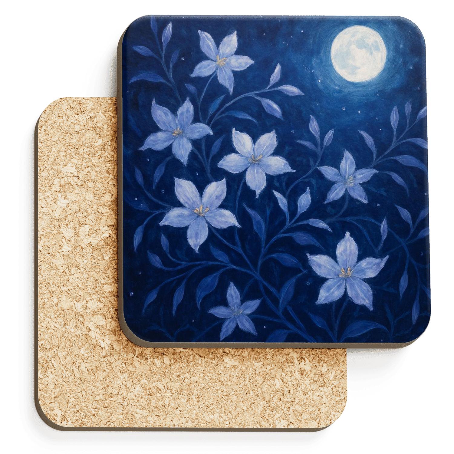 Midnight Jasmine Glow coasters for home decor