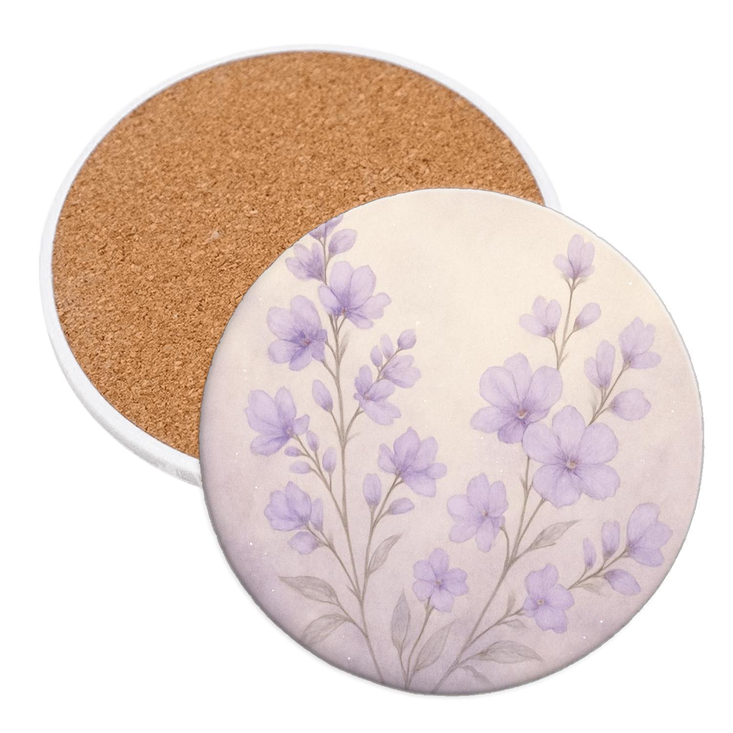 Celestial Lavender Whispers absorbent drink coasters