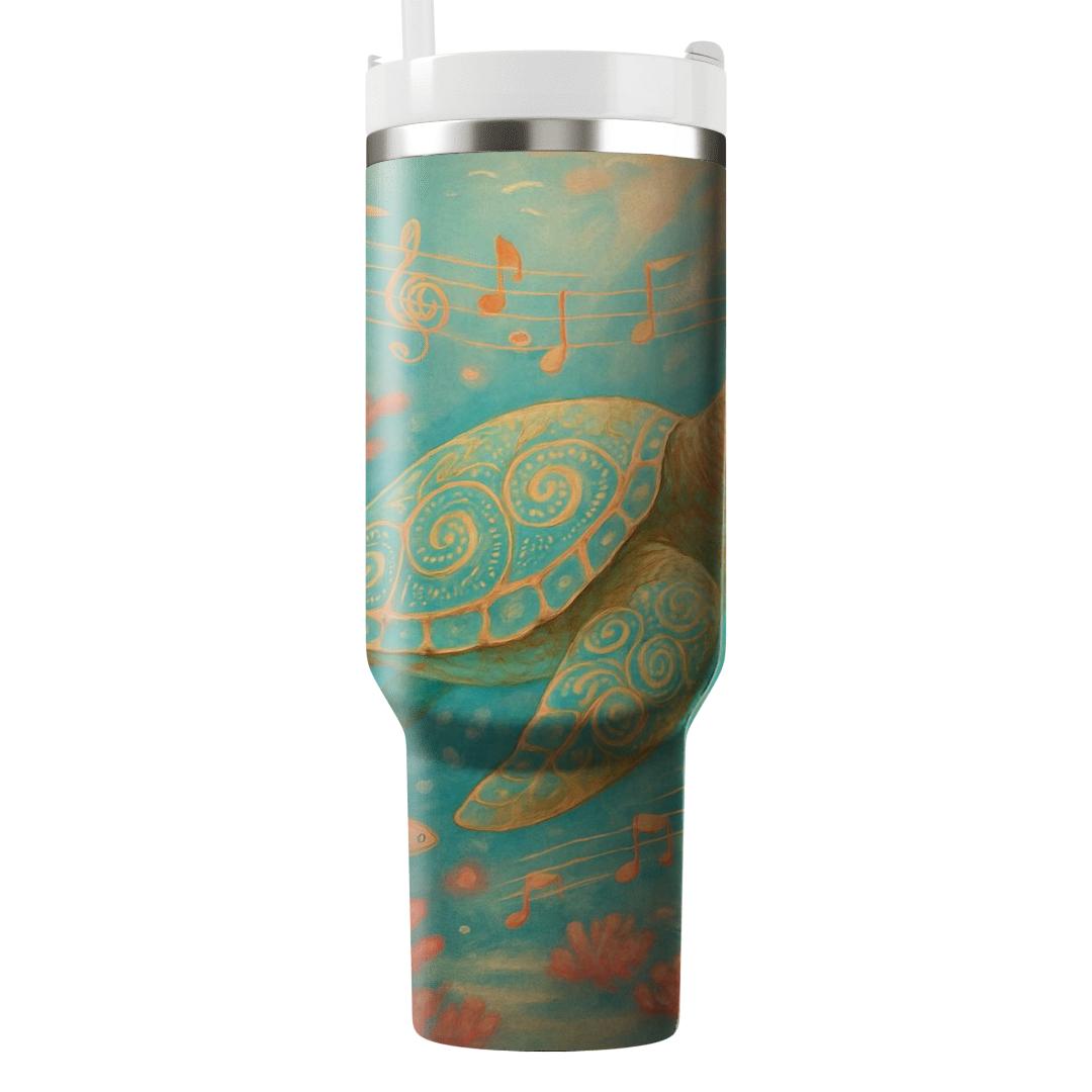 Coral Reef Turtle Symphony custom tumblers