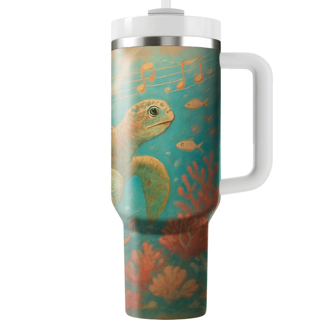 Coral Reef Turtle Symphony custom tumblers