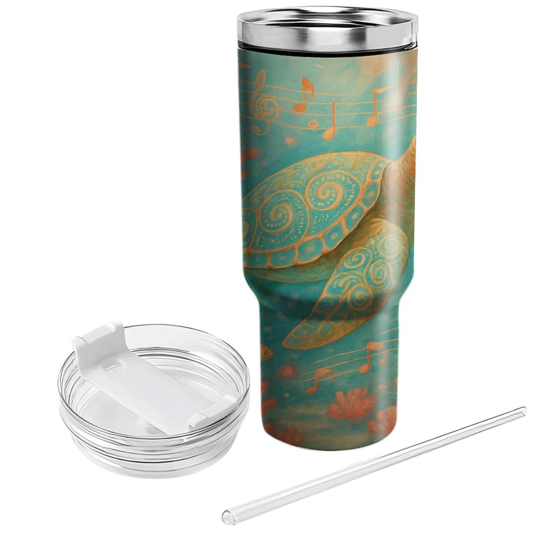 Coral Reef Turtle Symphony custom tumblers