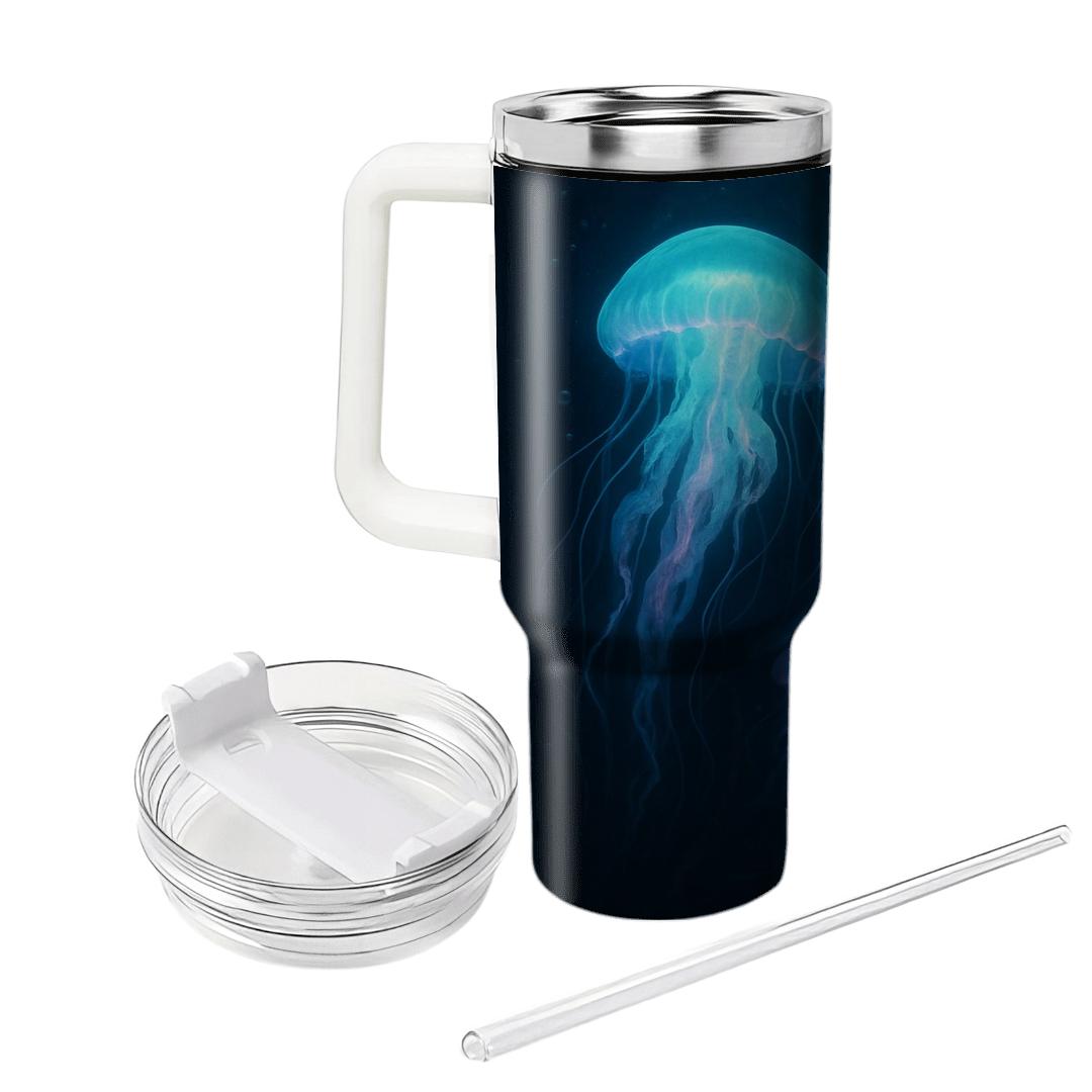 Luminescent Jellyfish Drift custom tumblers