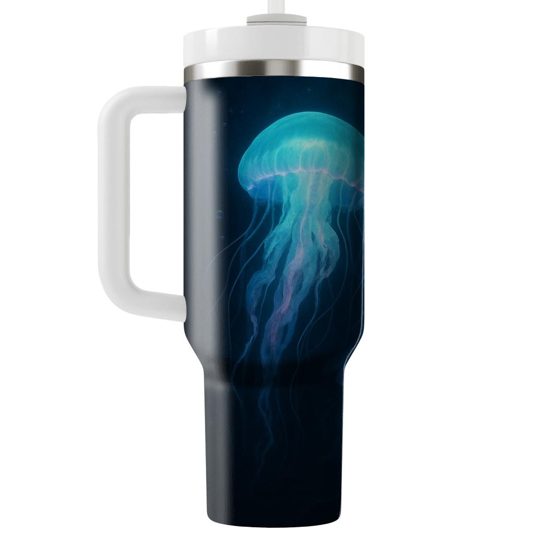 Luminescent Jellyfish Drift custom tumblers