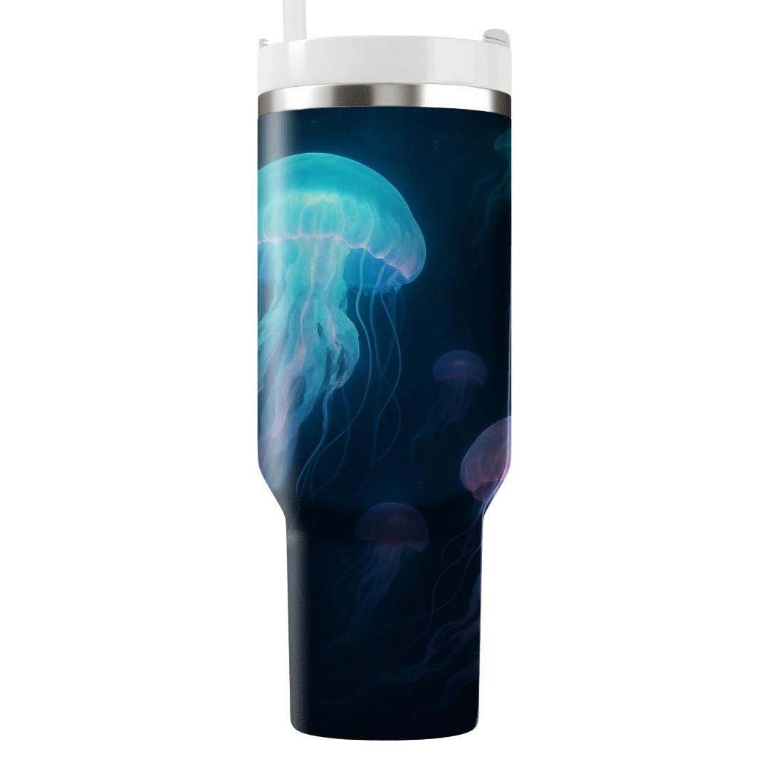 Luminescent Jellyfish Drift custom tumblers