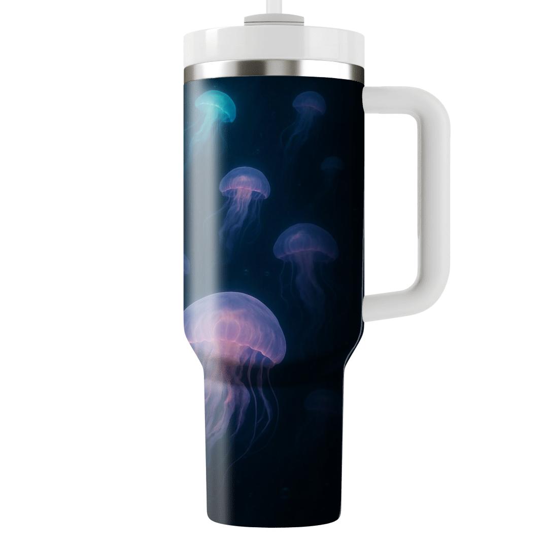 Luminescent Jellyfish Drift custom tumblers