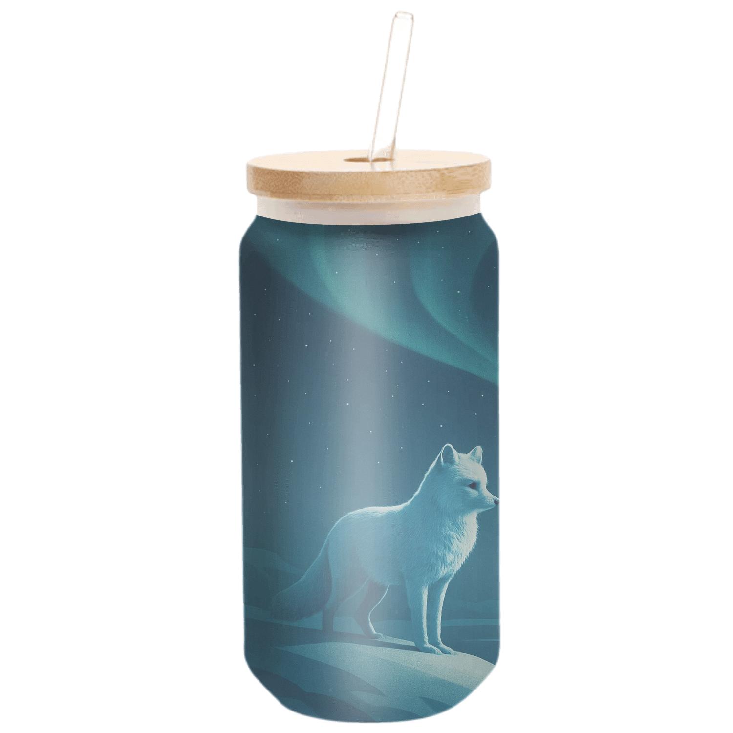 Moonlit Arctic Fox insulated glass vessels