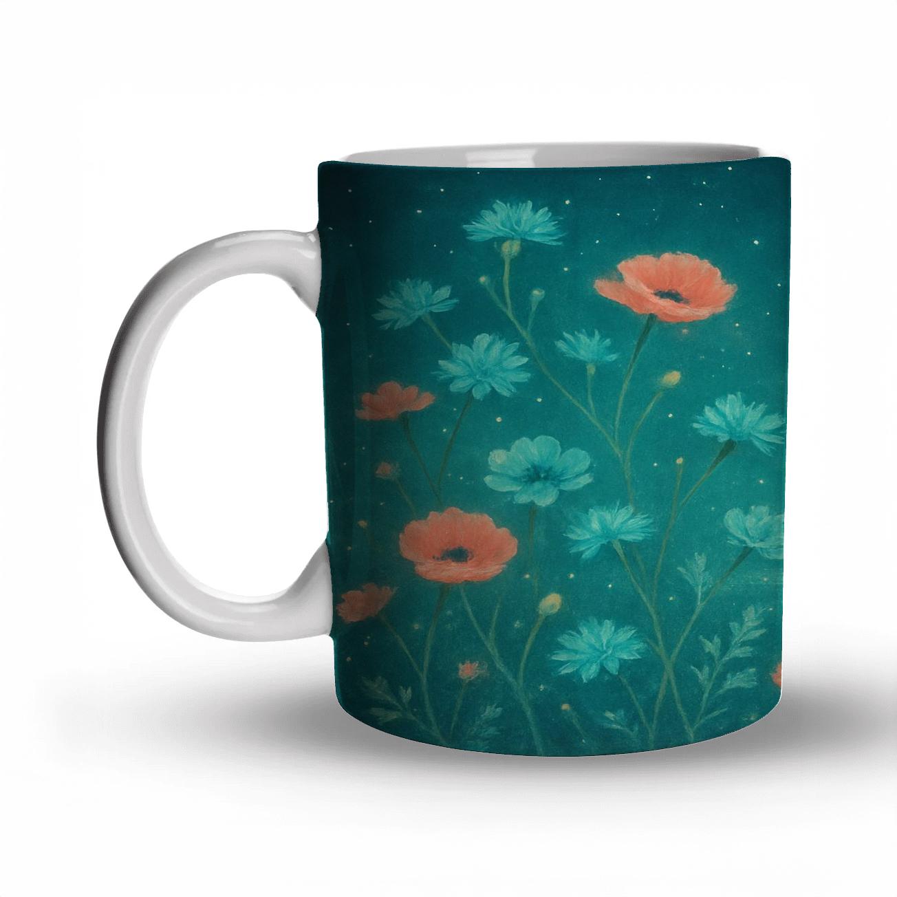 Nebula Wildflower Montage insulated thermal mugs
