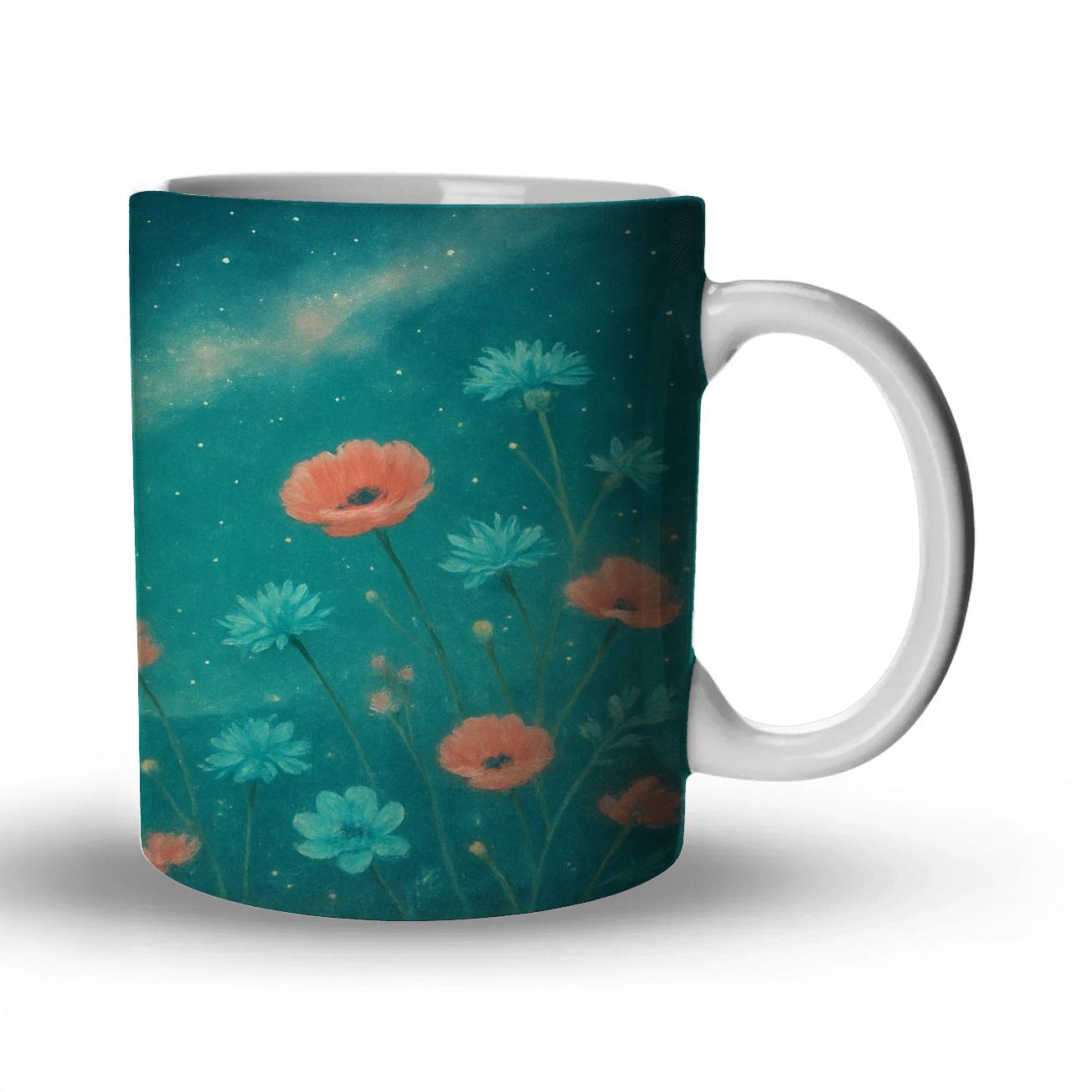 Nebula Wildflower Montage insulated thermal mugs