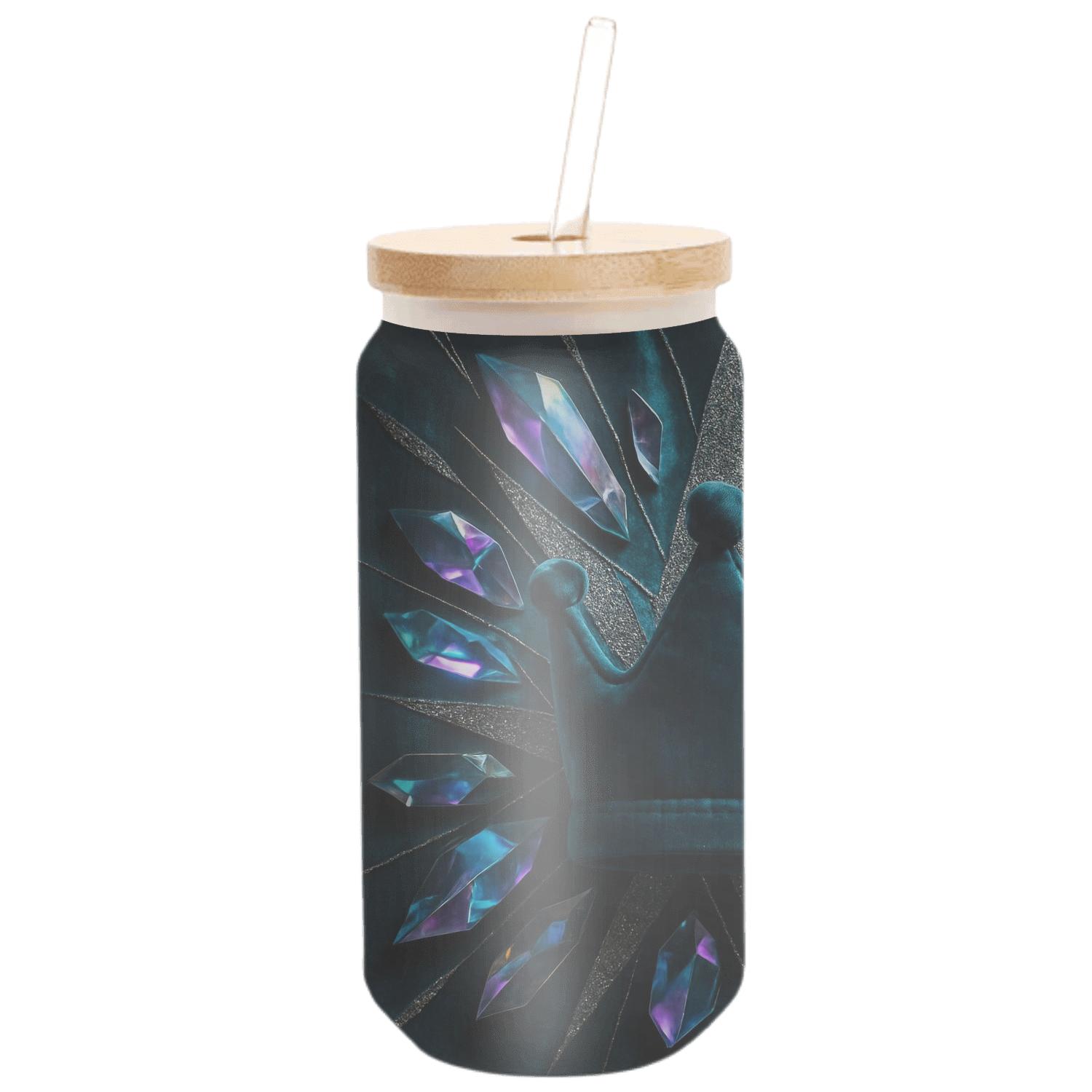 Iridescent Prism Velvet Crown artisan blown glass drinkware